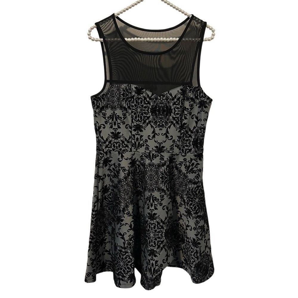 Trixxi mini dress women’s‎ Large velvet burnout black witchy whimsigoth fairy
